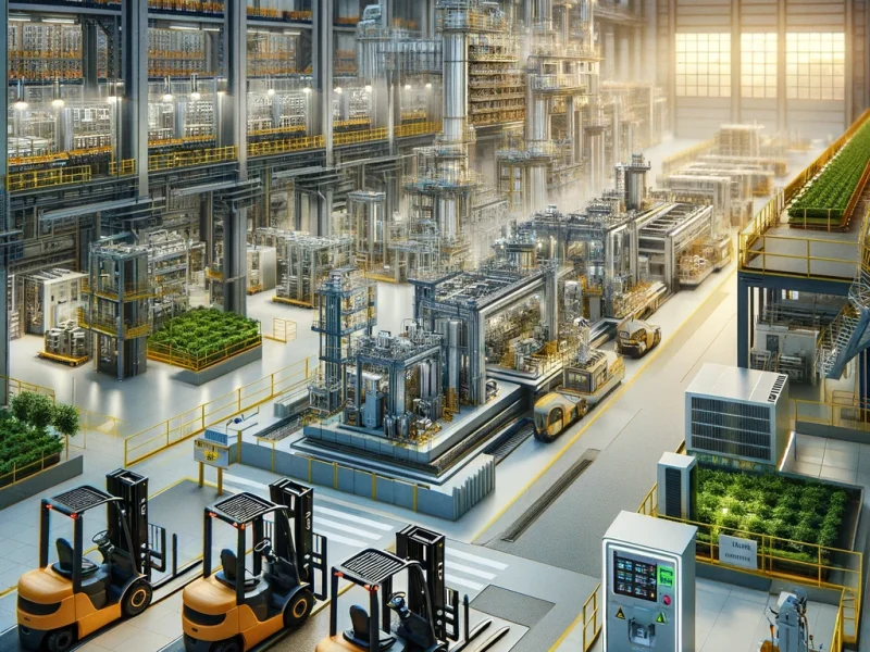 DALL·E 2024-03-10 12.45.08 - Create a photo-realistic image illustrating the industrial sector's adoption of high-pressure air engines, focusing on the interior of a modern, susta